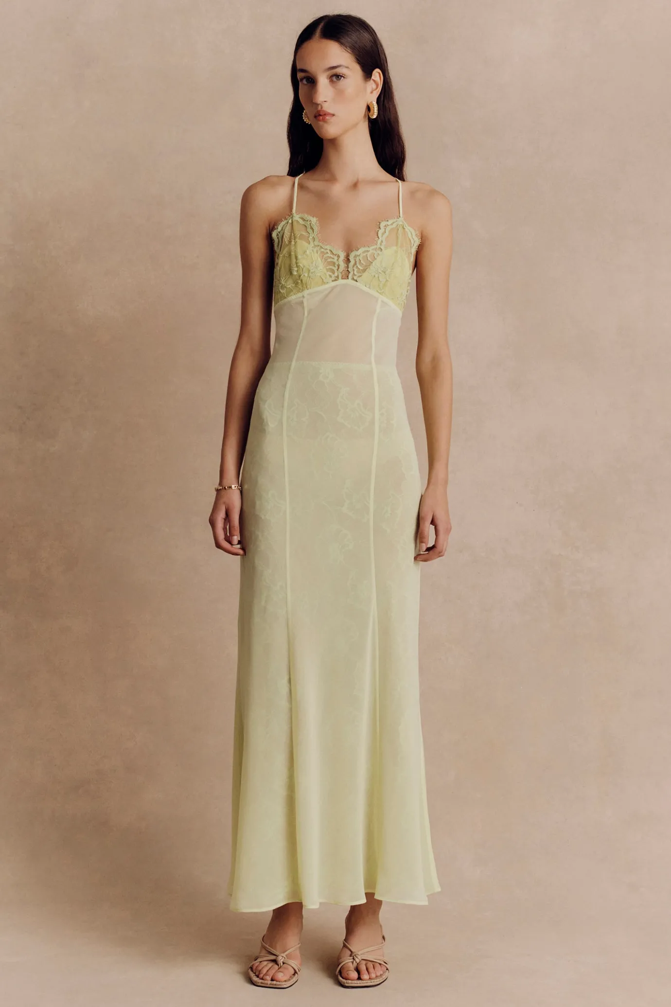 Hansen & Gretel Adriel Lace Dress Lime Green Outlet