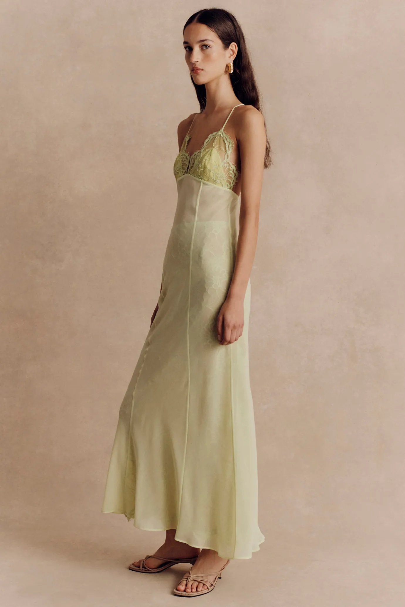 Hansen & Gretel Adriel Lace Dress Lime Green Outlet