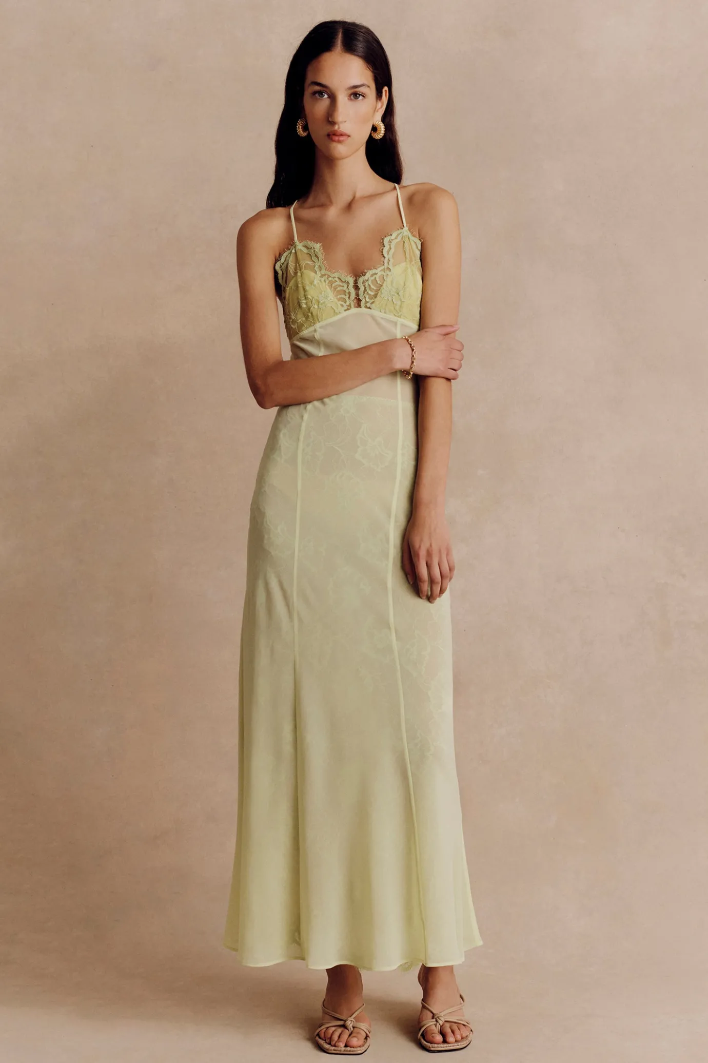 Hansen & Gretel Adriel Lace Dress Lime Green Outlet