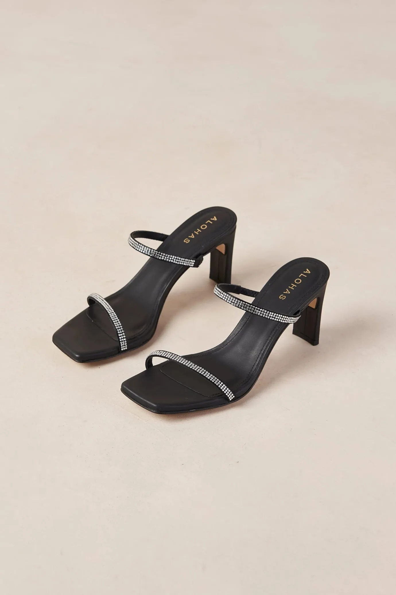 Hansen & Gretel Alohas Cannes Heel Glow Black Cheap