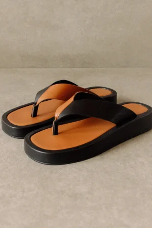 Hansen & Gretel Alohas Overcast Bicolour Thong Black/Tan Clearance