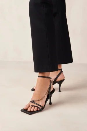 Hansen & Gretel Alohas Straps Chain Heel Black Online