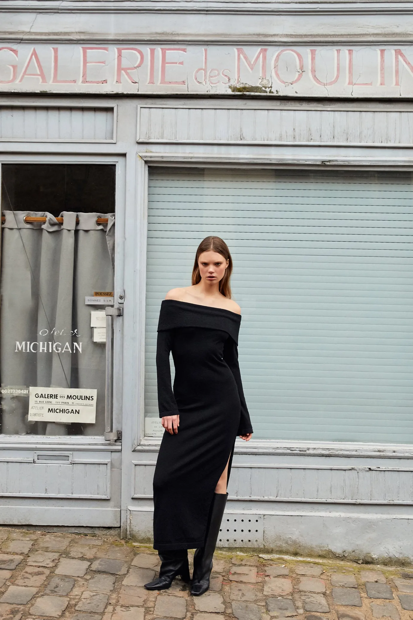 Hansen & Gretel Belair Knit Midi Dress Black Best Sale