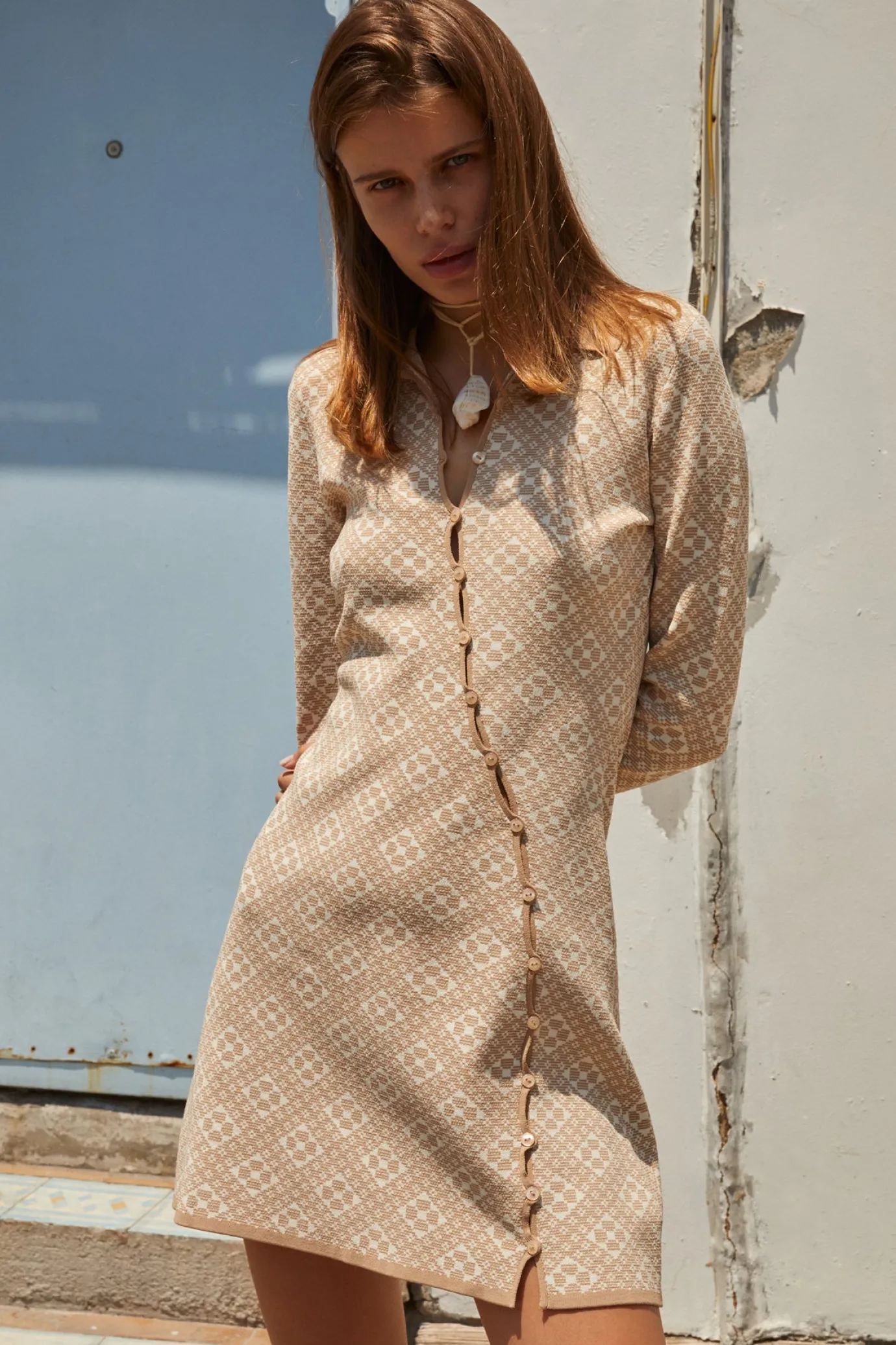 Hansen & Gretel Brydie Dress Natural Jaquard Fashion