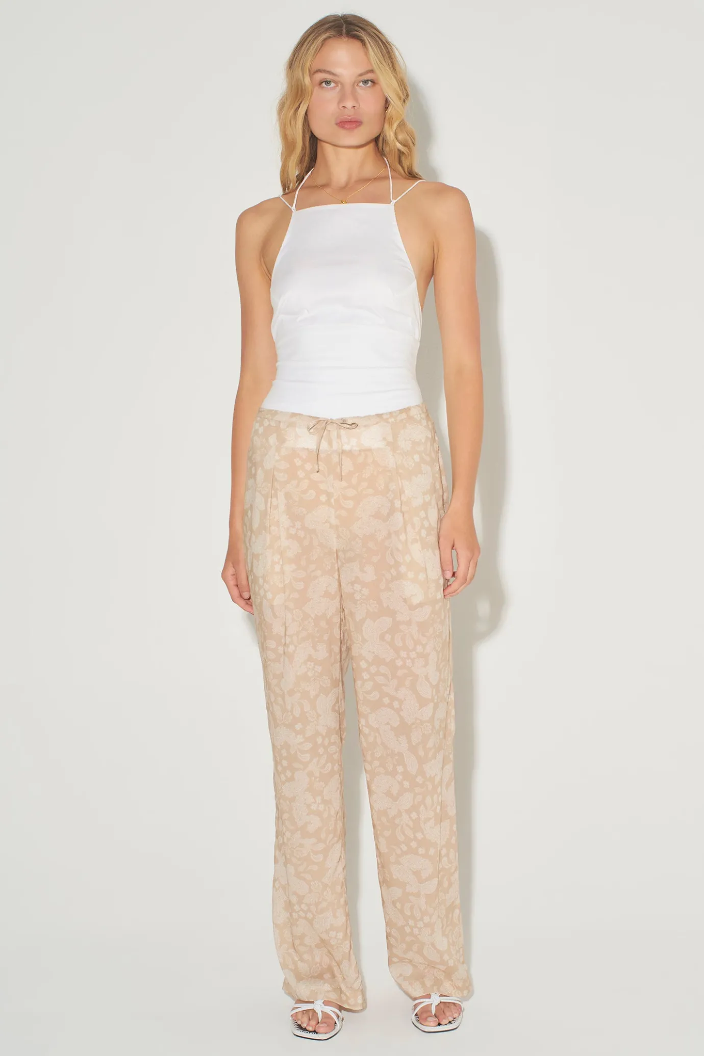 Hansen & Gretel Cabana Pant Tan Paisley Clearance