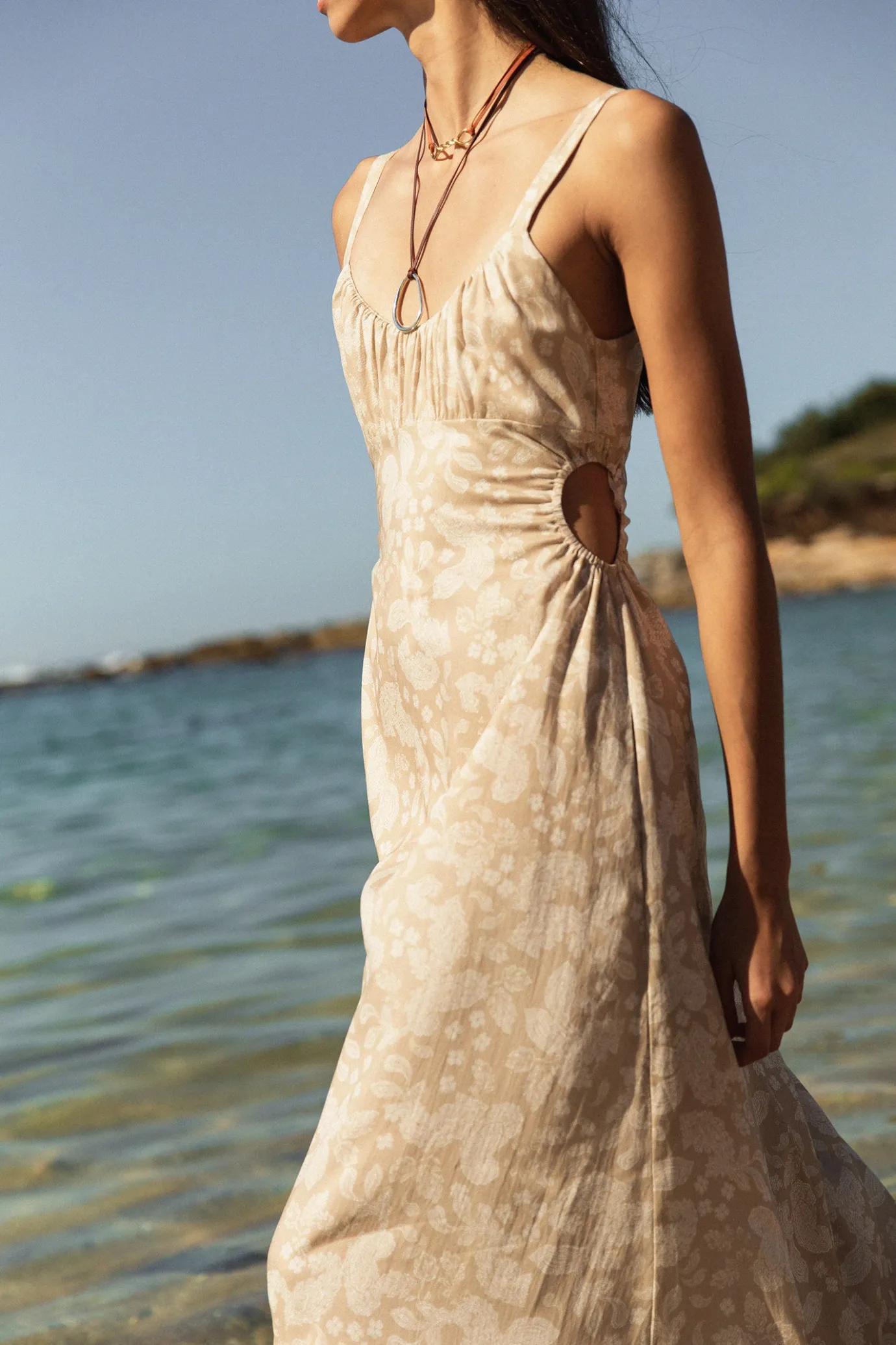 Hansen & Gretel Carlos Dress Tan Paisley Outlet