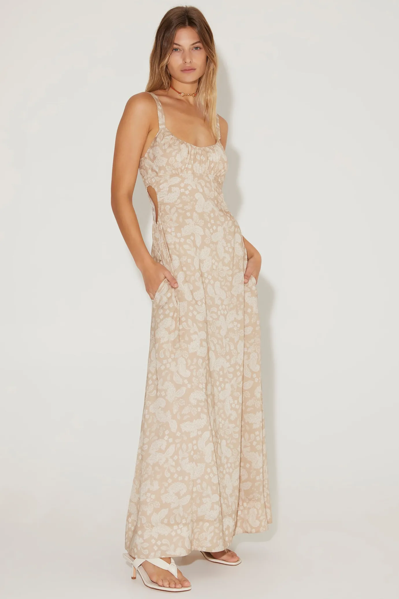 Hansen & Gretel Carlos Dress Tan Paisley Outlet