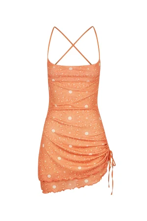 Hansen & Gretel Carrie Drawstring Mini Dress Sunburst New