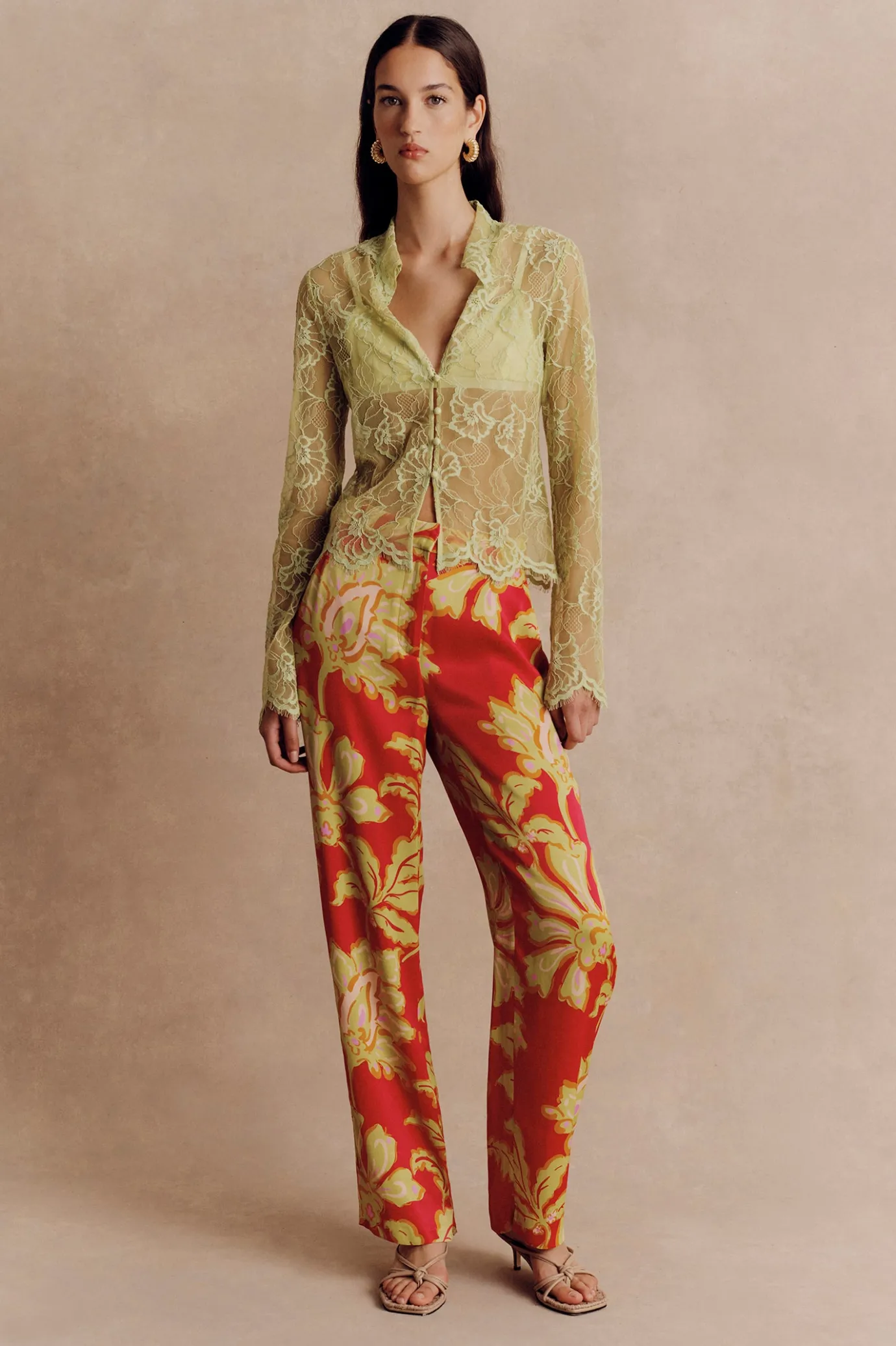 Hansen & Gretel Cleo Lace Top Lime Green Cheap