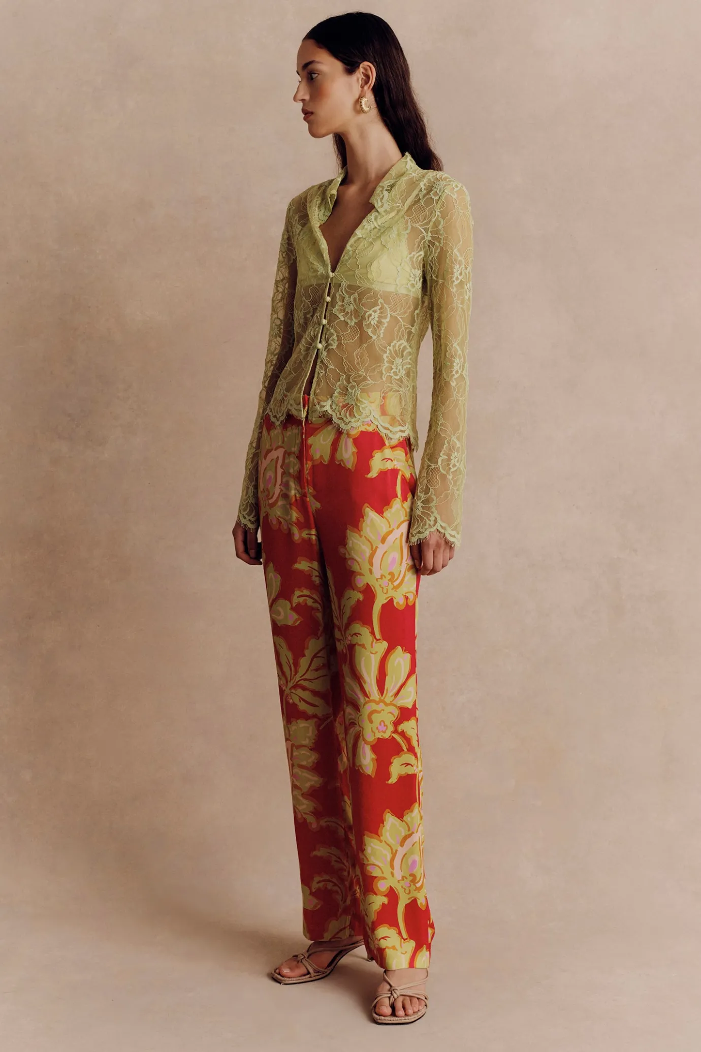 Hansen & Gretel Cleo Lace Top Lime Green Cheap