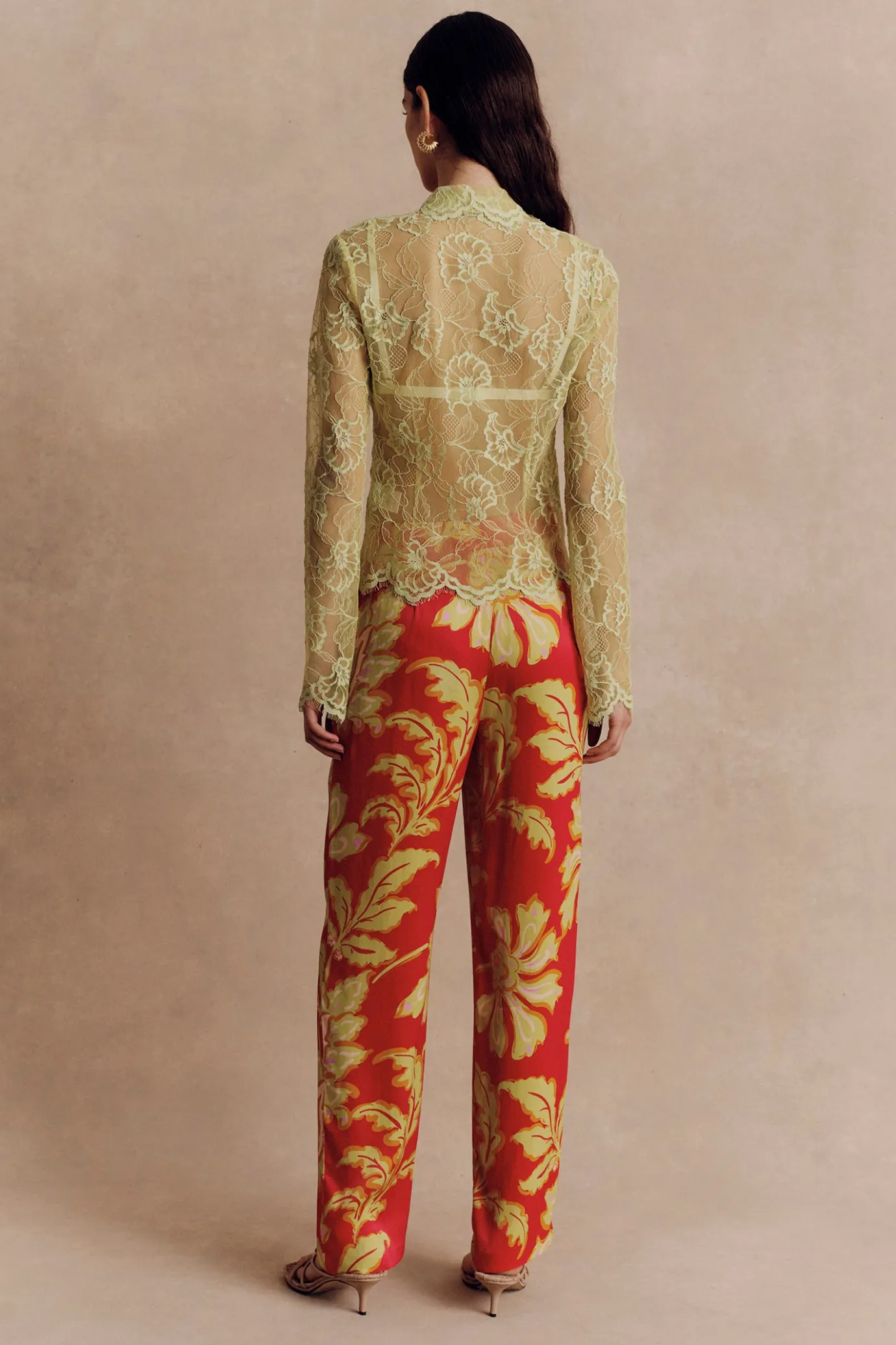 Hansen & Gretel Cleo Lace Top Lime Green Cheap