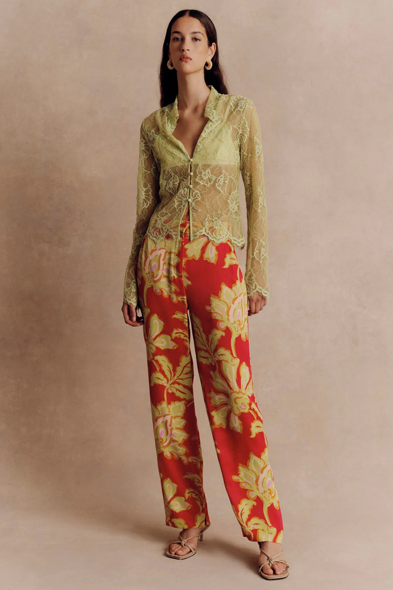 Hansen & Gretel Cleo Lace Top Lime Green Cheap