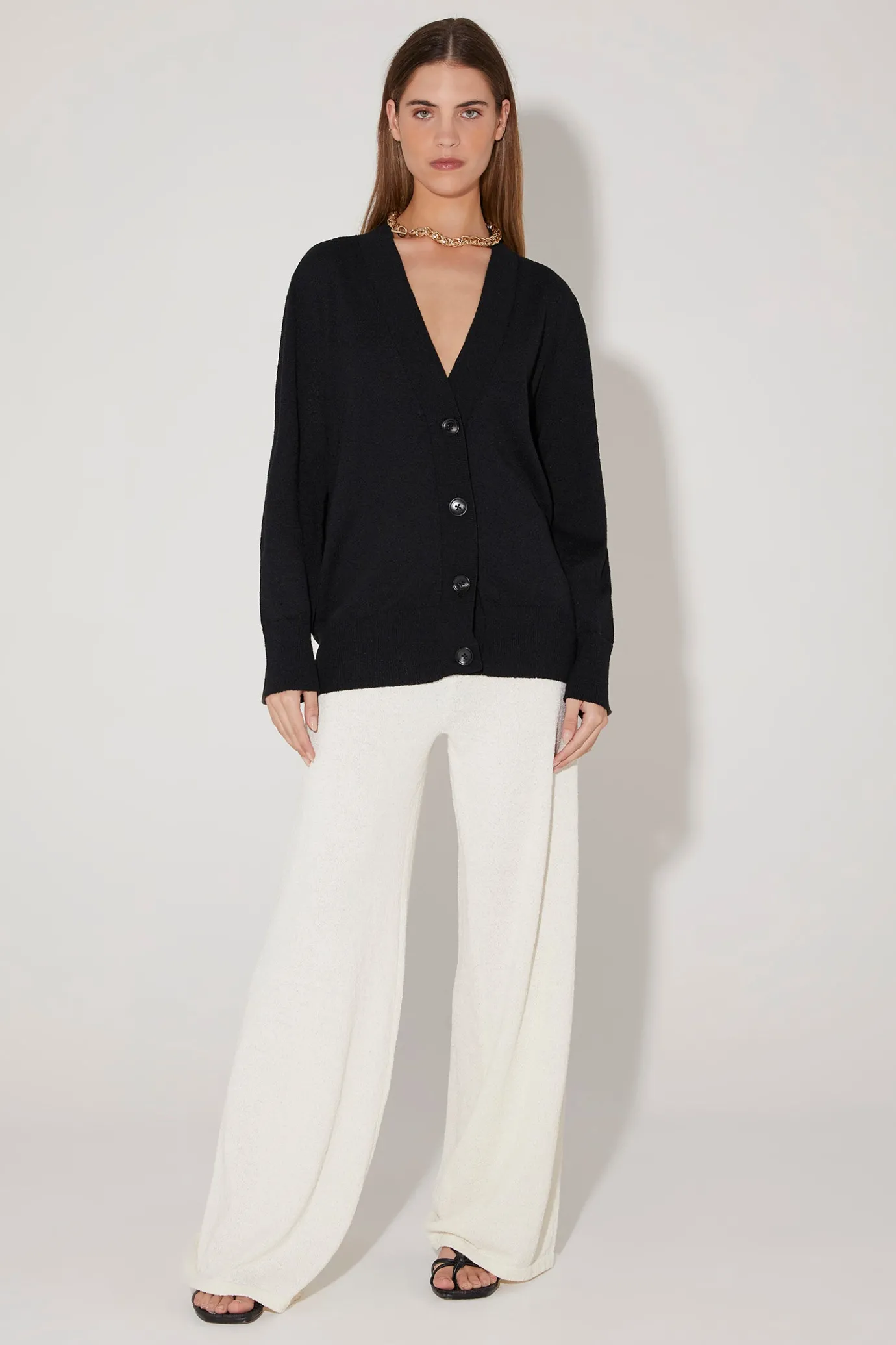 Hansen & Gretel Colette Oversize Knit Cardigan Black Sale