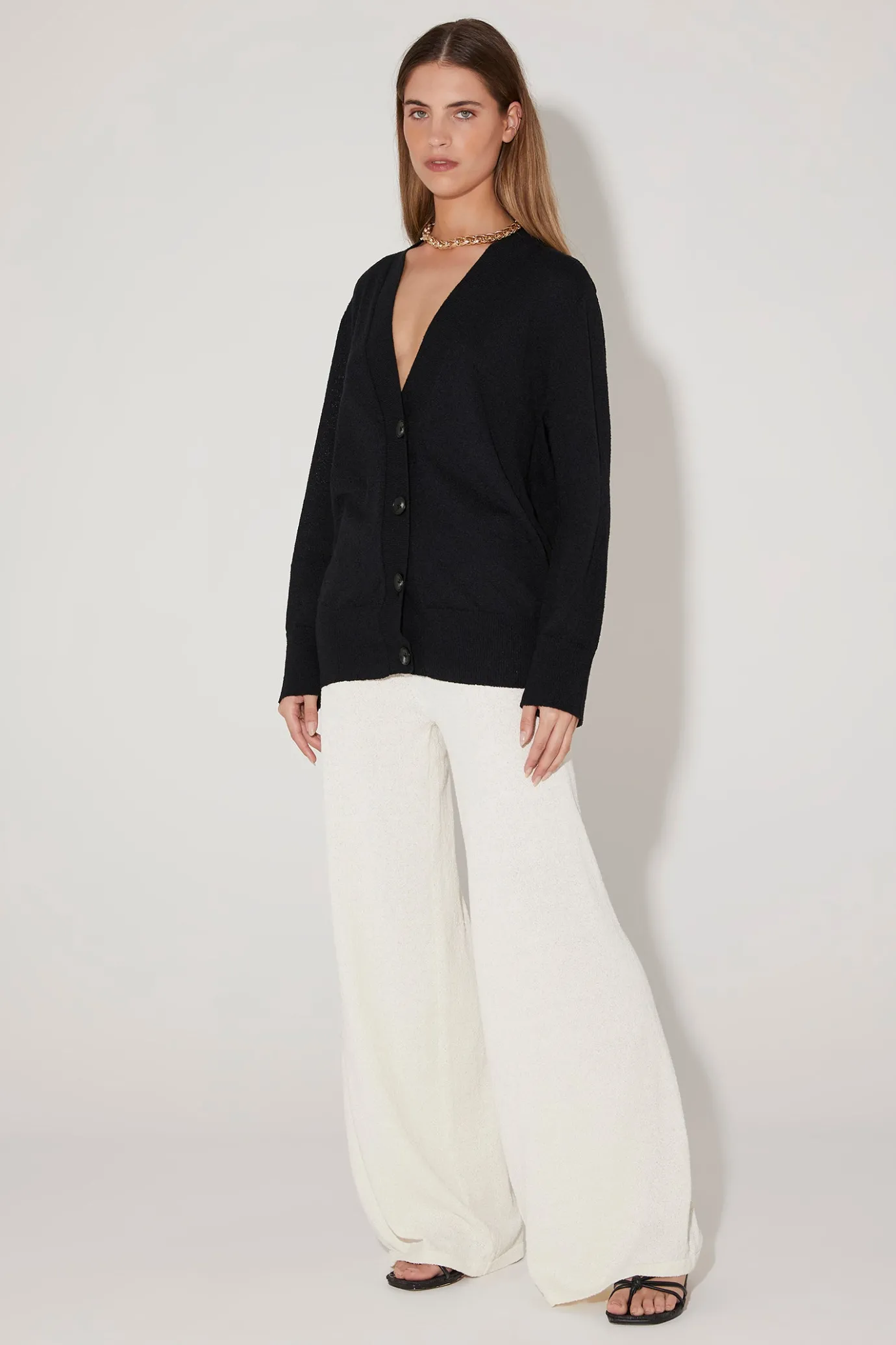 Hansen & Gretel Colette Oversize Knit Cardigan Black Sale