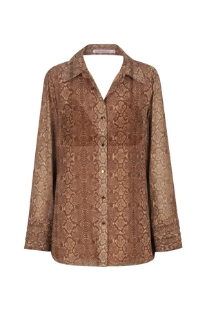 Hansen & Gretel Greta Backless Shirt Serpent Best Sale