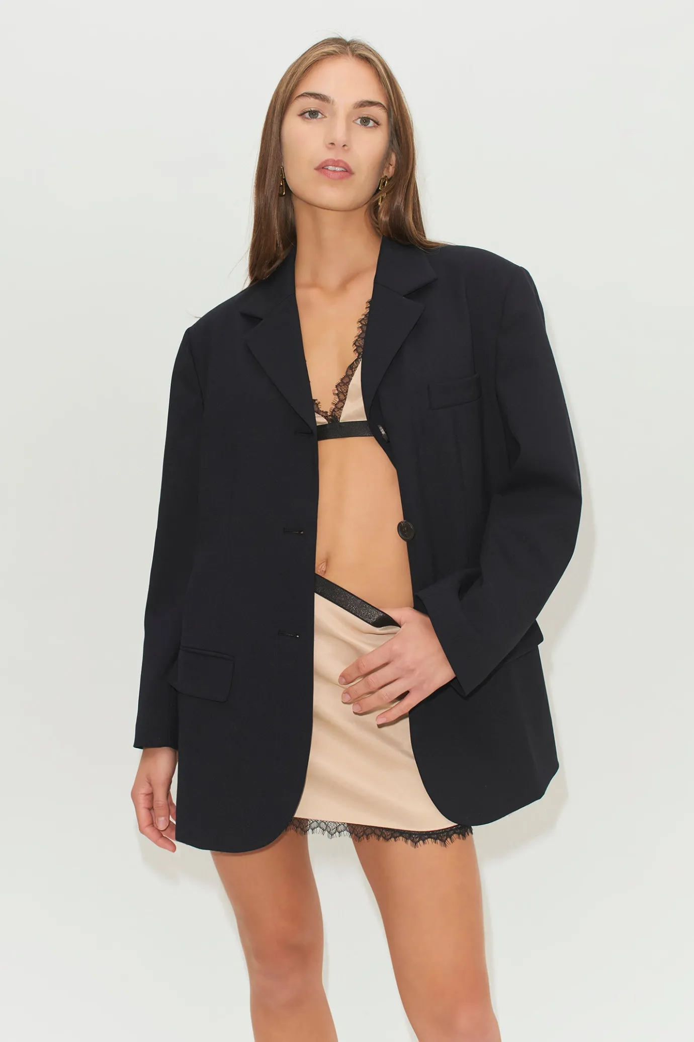 Hansen & Gretel Harper Boxy Blazer Black Shop