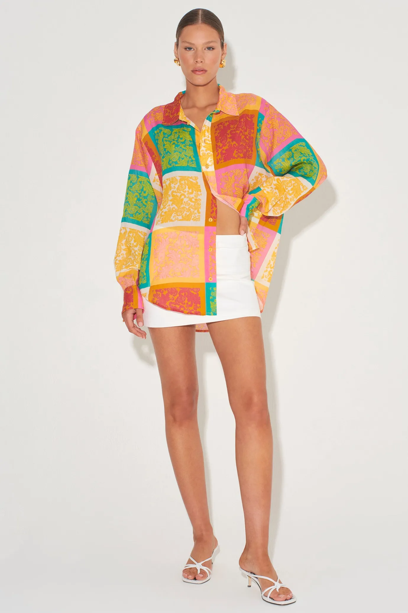 Hansen & Gretel Inez Oversized Shirt Paisley Tile Store