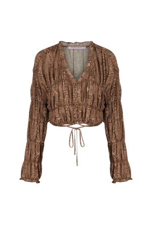 Hansen & Gretel Ithica Gathered Top Serpent Sale