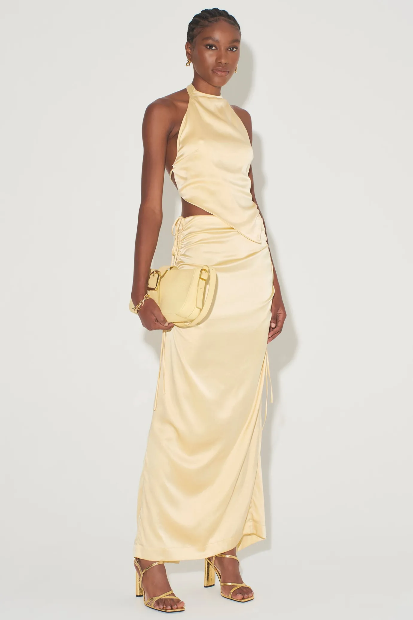 Hansen & Gretel Ives Halter Top Lemon Flash Sale