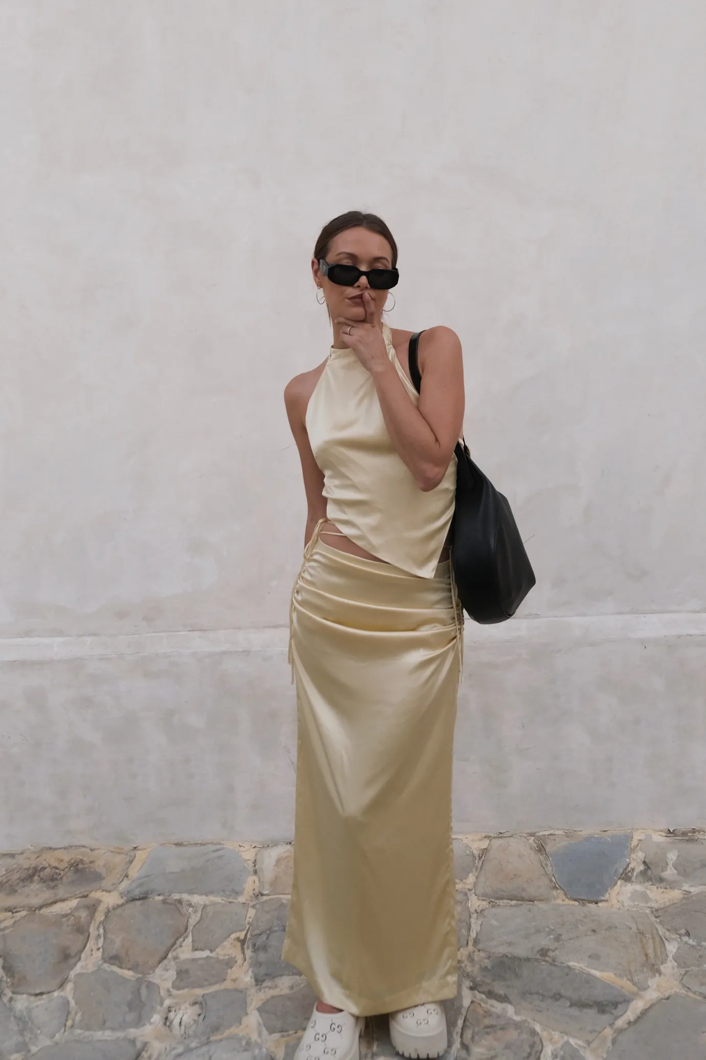 Hansen & Gretel Ives Halter Top Lemon Flash Sale