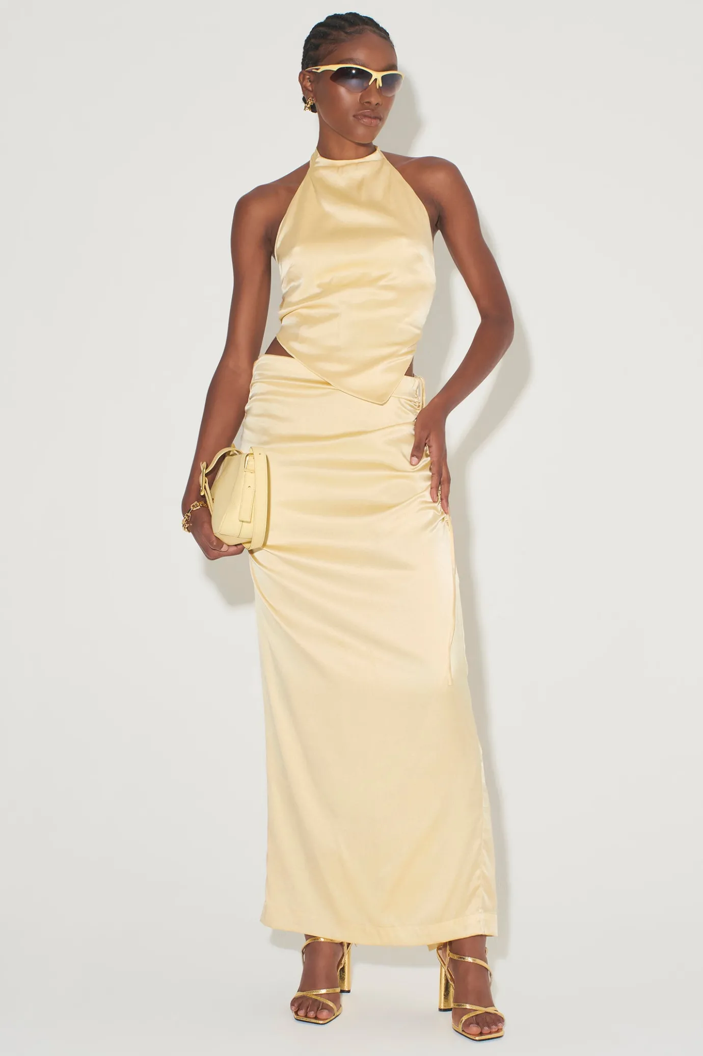 Hansen & Gretel Ives Halter Top Lemon Flash Sale