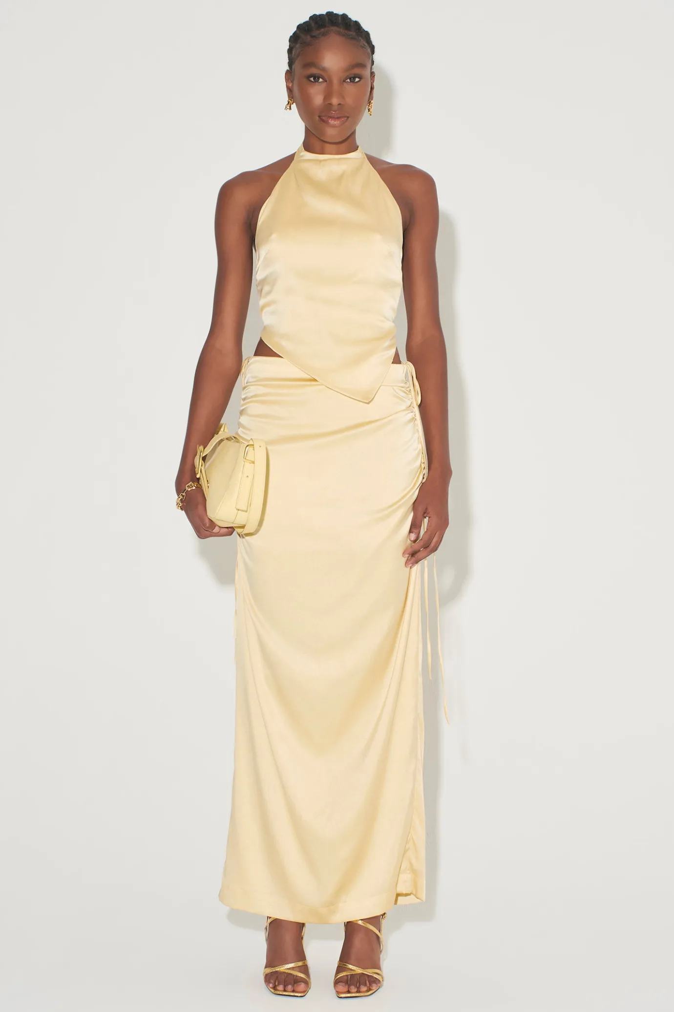 Hansen & Gretel Ives Halter Top Lemon Flash Sale