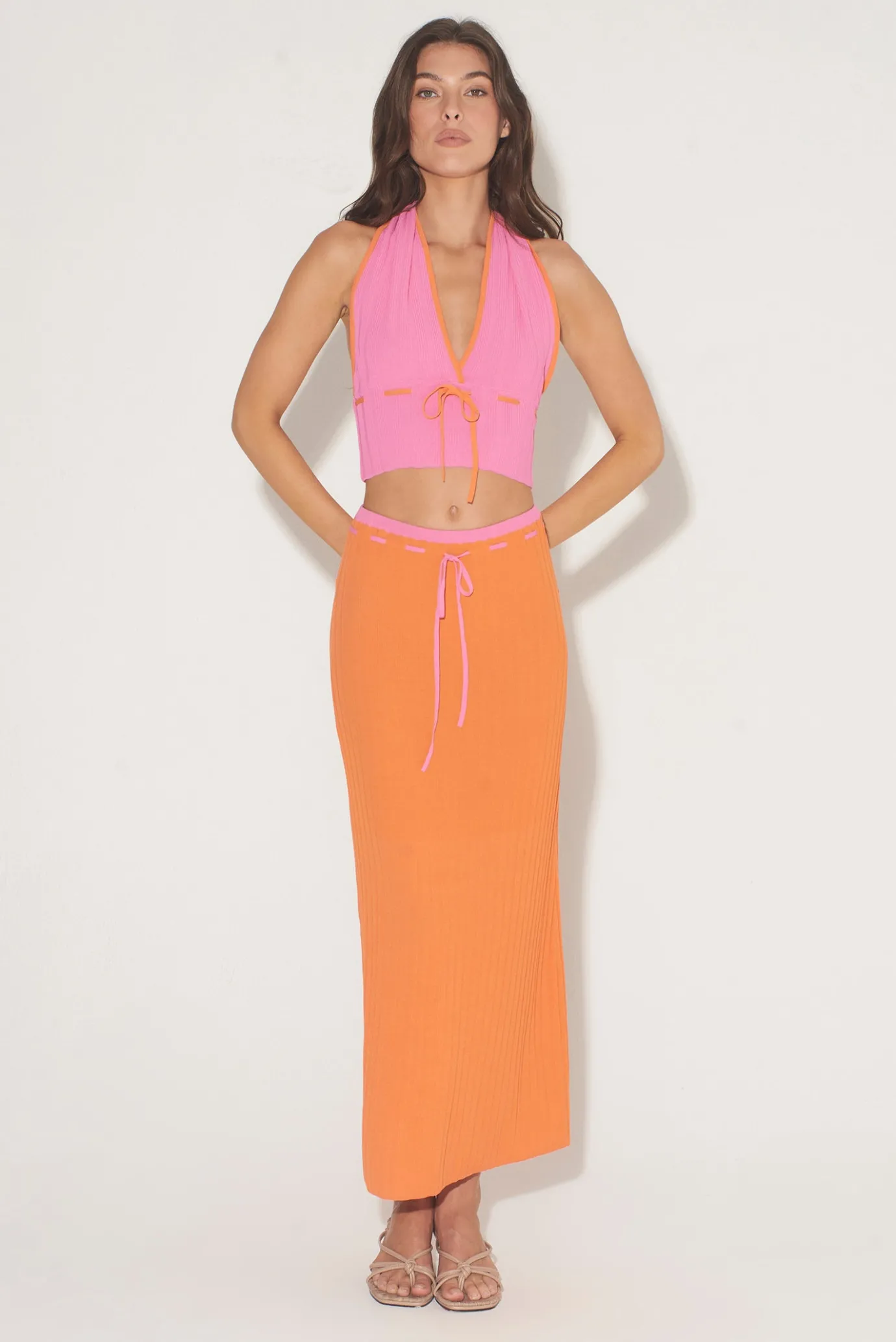 Hansen & Gretel Lacey Skirt Grapefruit Hot