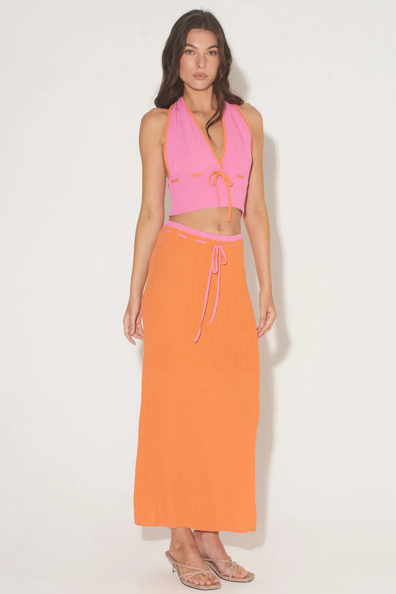 Hansen & Gretel Lacey Skirt Grapefruit Hot
