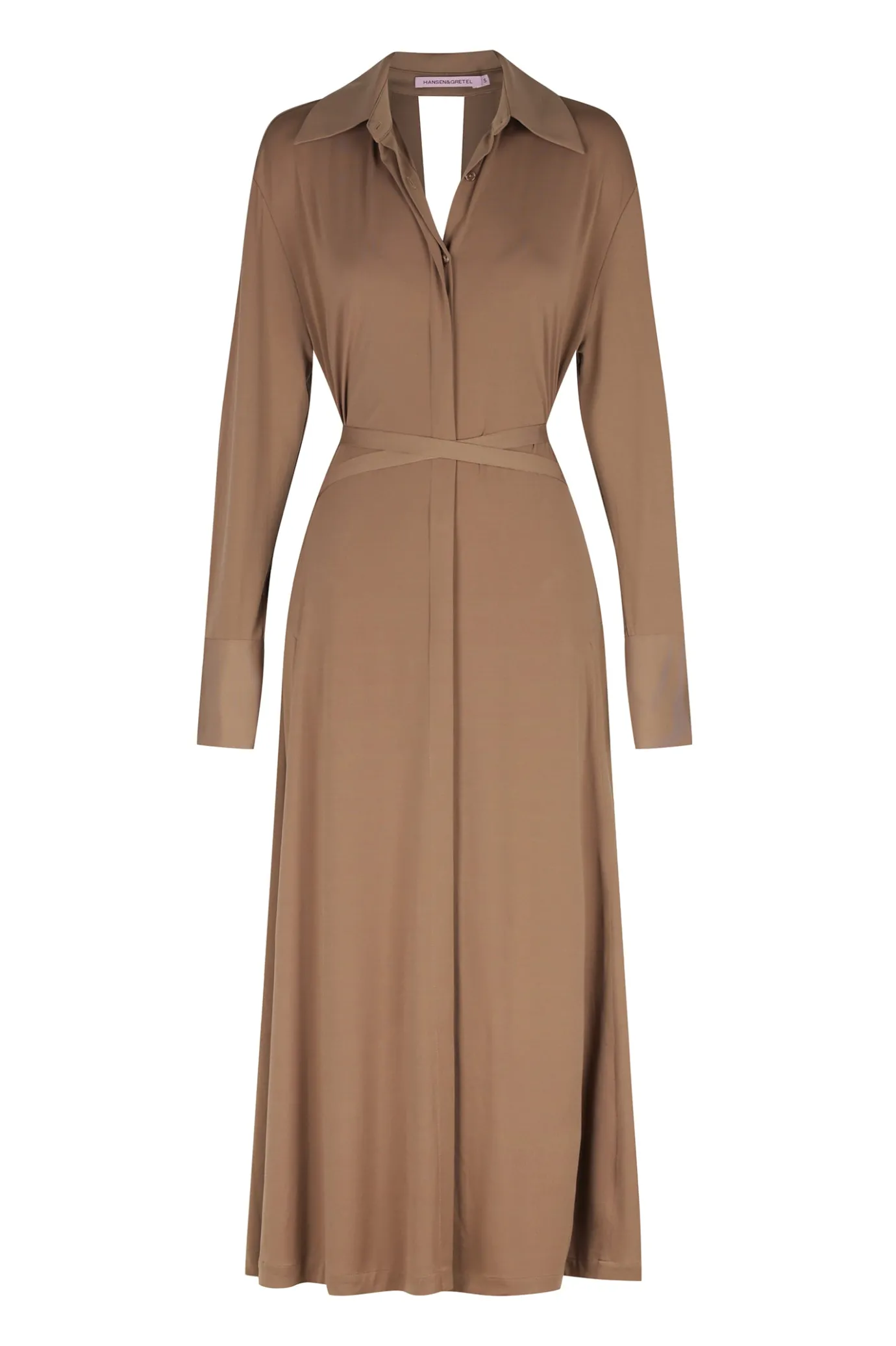 Hansen & Gretel Luther Midi Shirt Dress Ash Brown Best