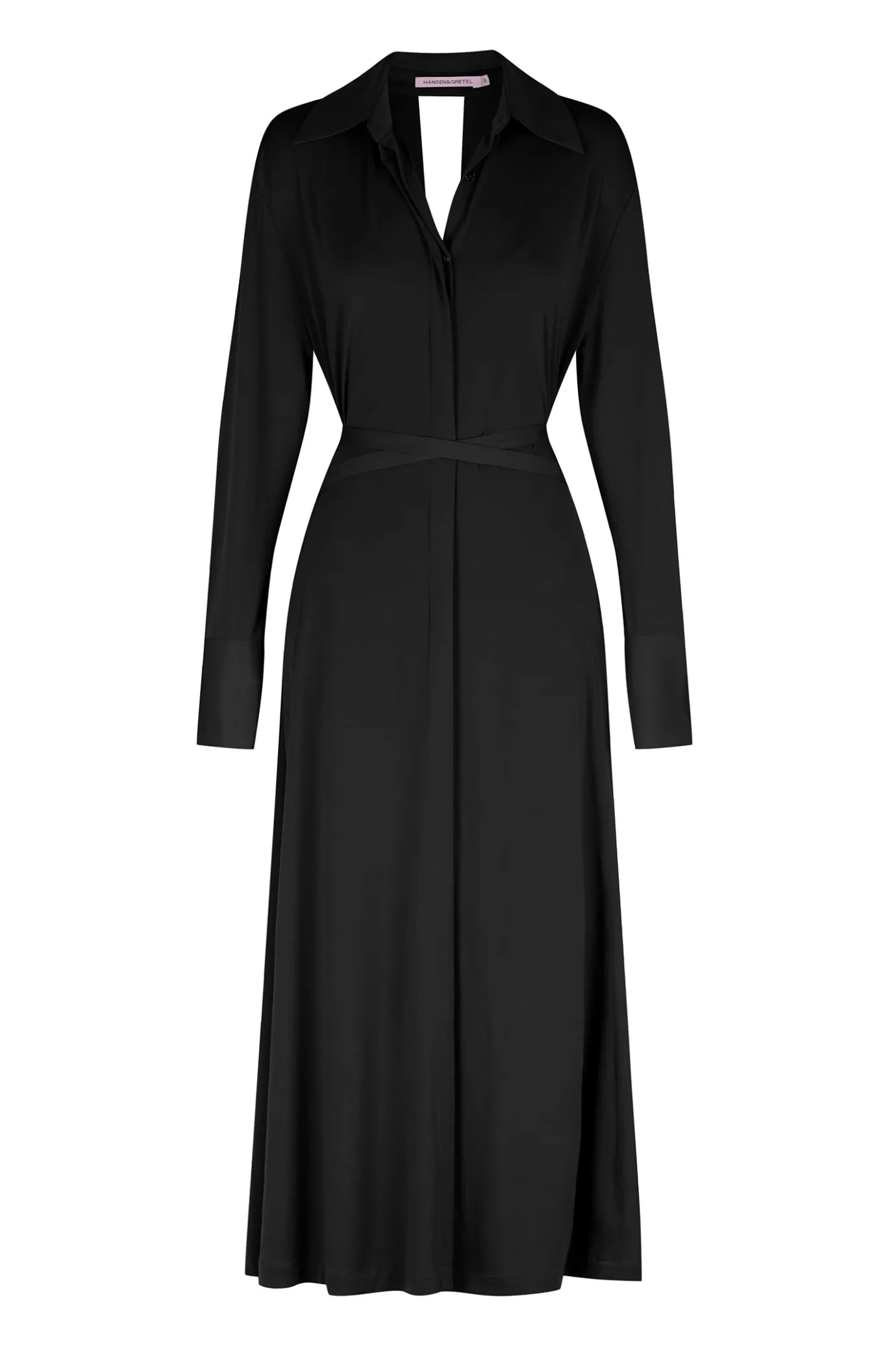 Hansen & Gretel Luther Midi Shirt Dress Black Store