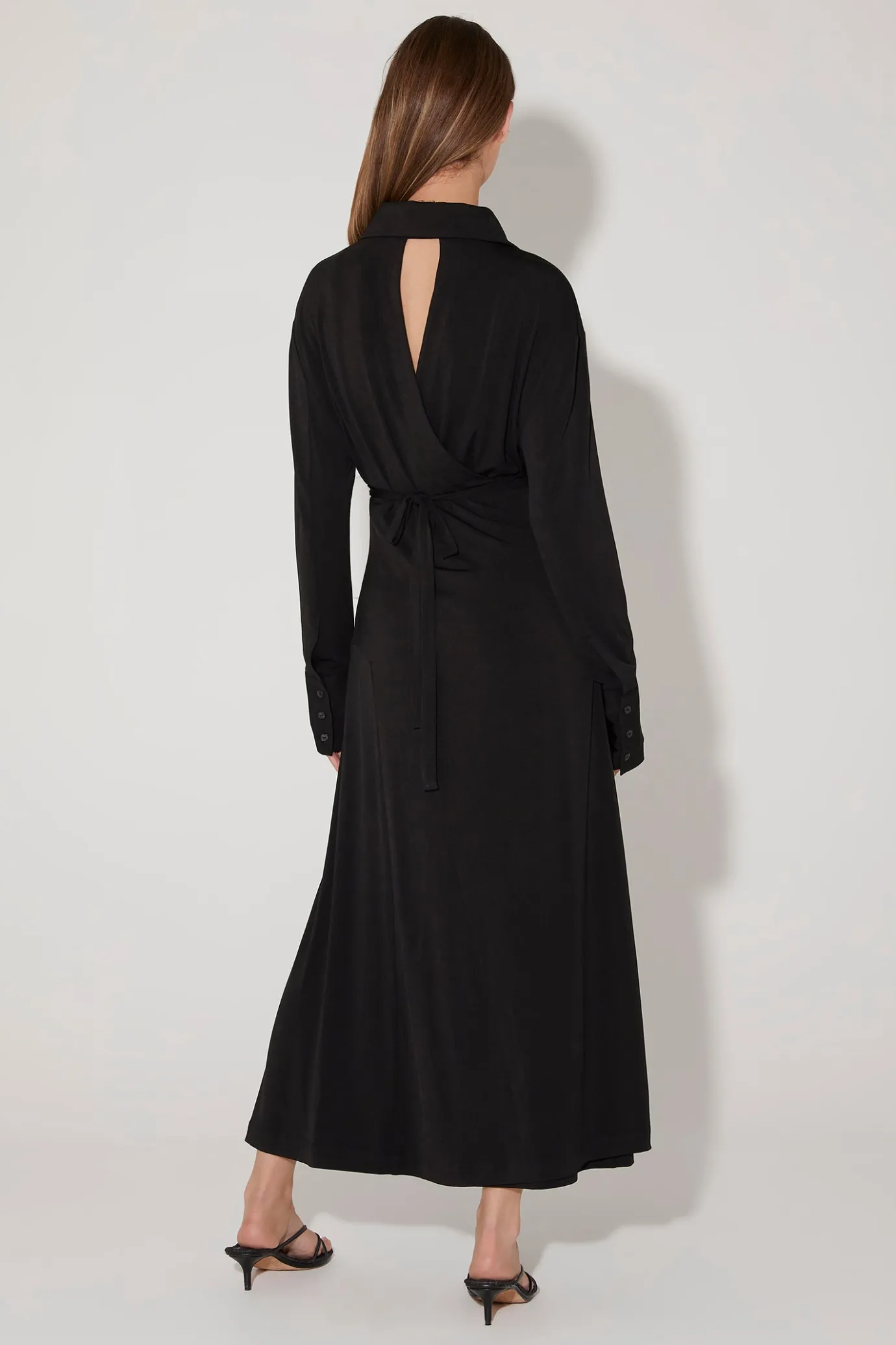 Hansen & Gretel Luther Midi Shirt Dress Black Store