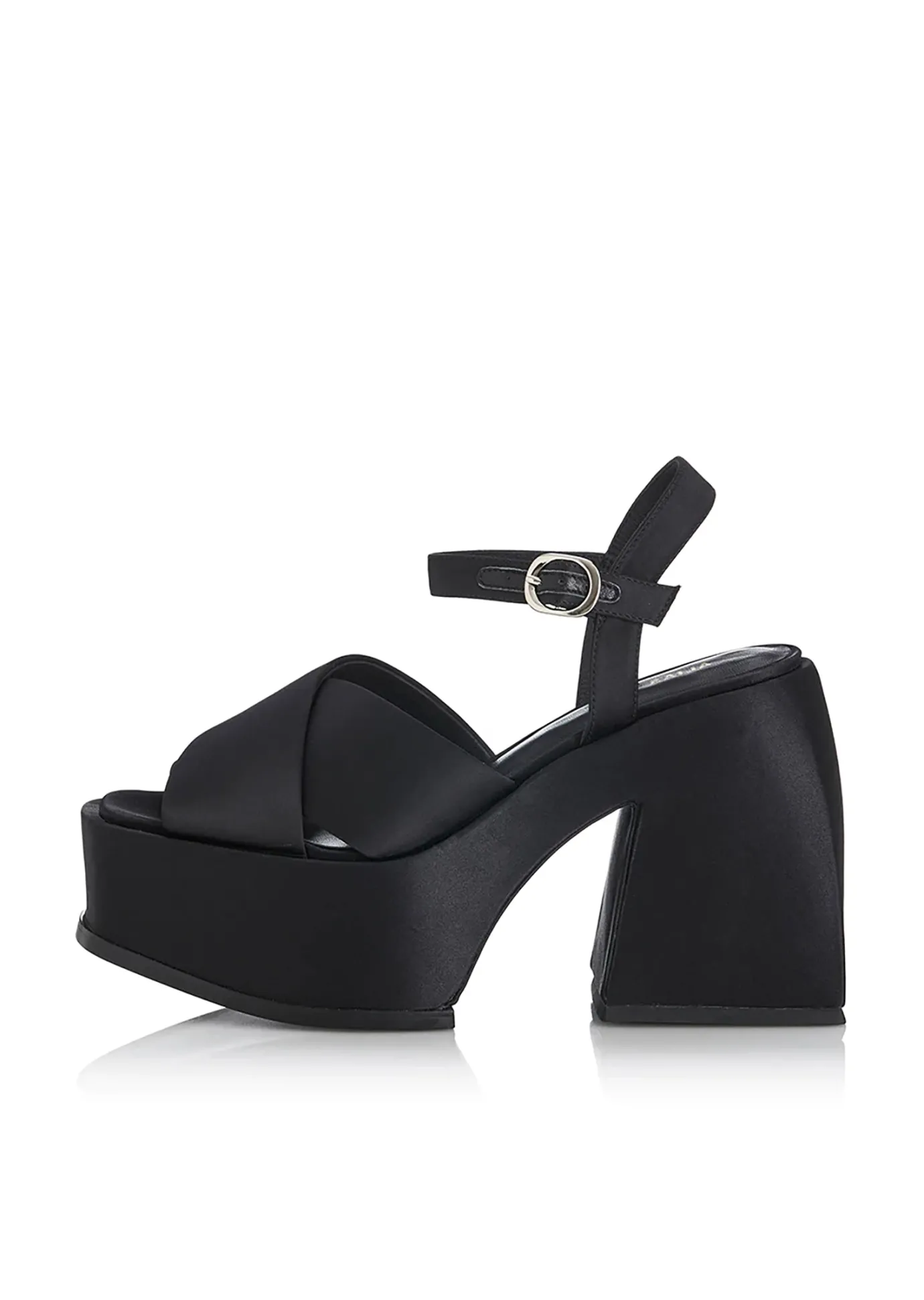 Hansen & Gretel Lyla Heel Black Satin Fashion