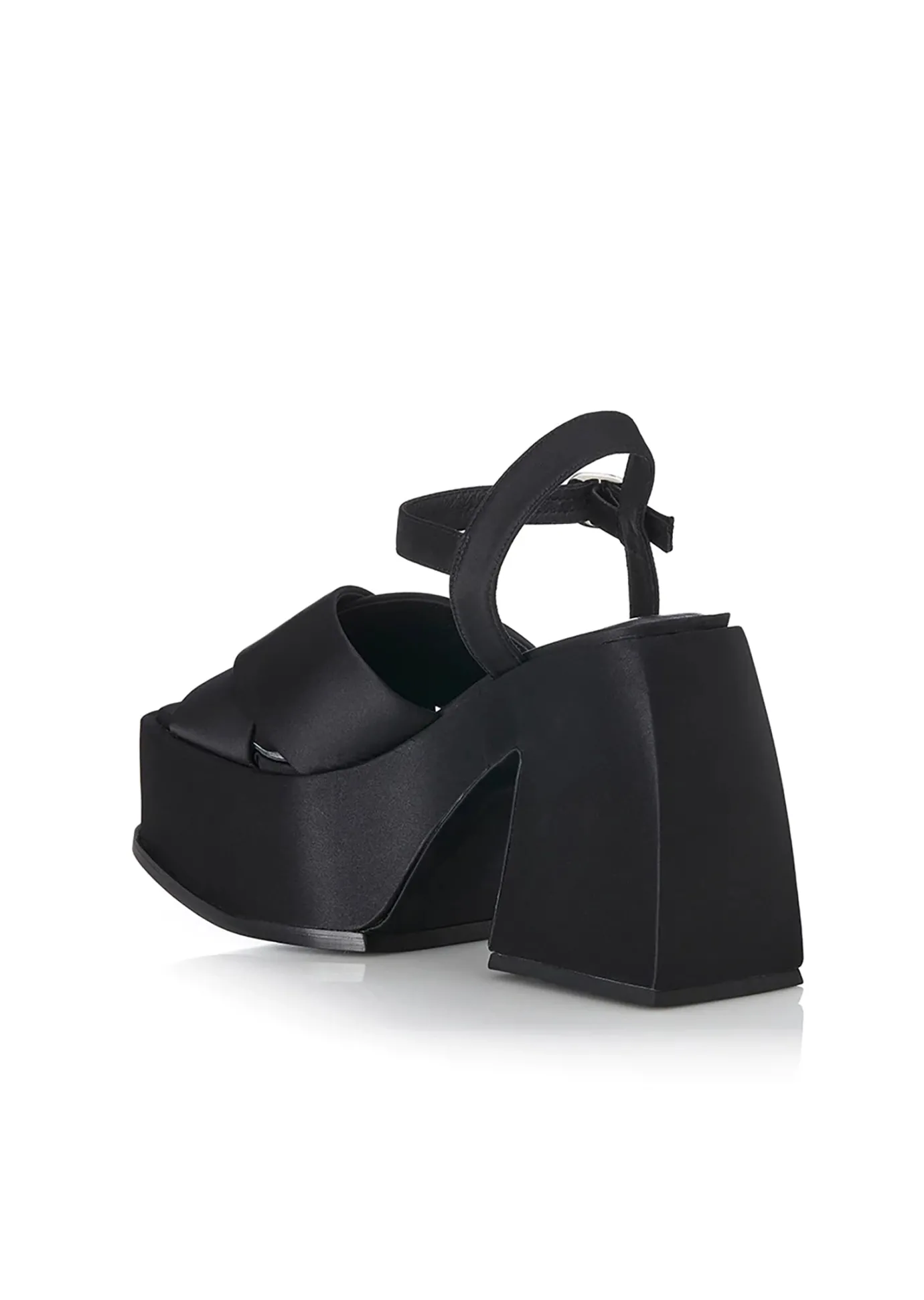 Hansen & Gretel Lyla Heel Black Satin Fashion