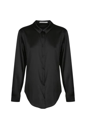 Hansen & Gretel Mabelle Silk Shirt Black Flash Sale
