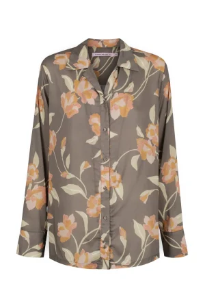 Hansen & Gretel Mardi Shirt Charcoal Floral Flash Sale
