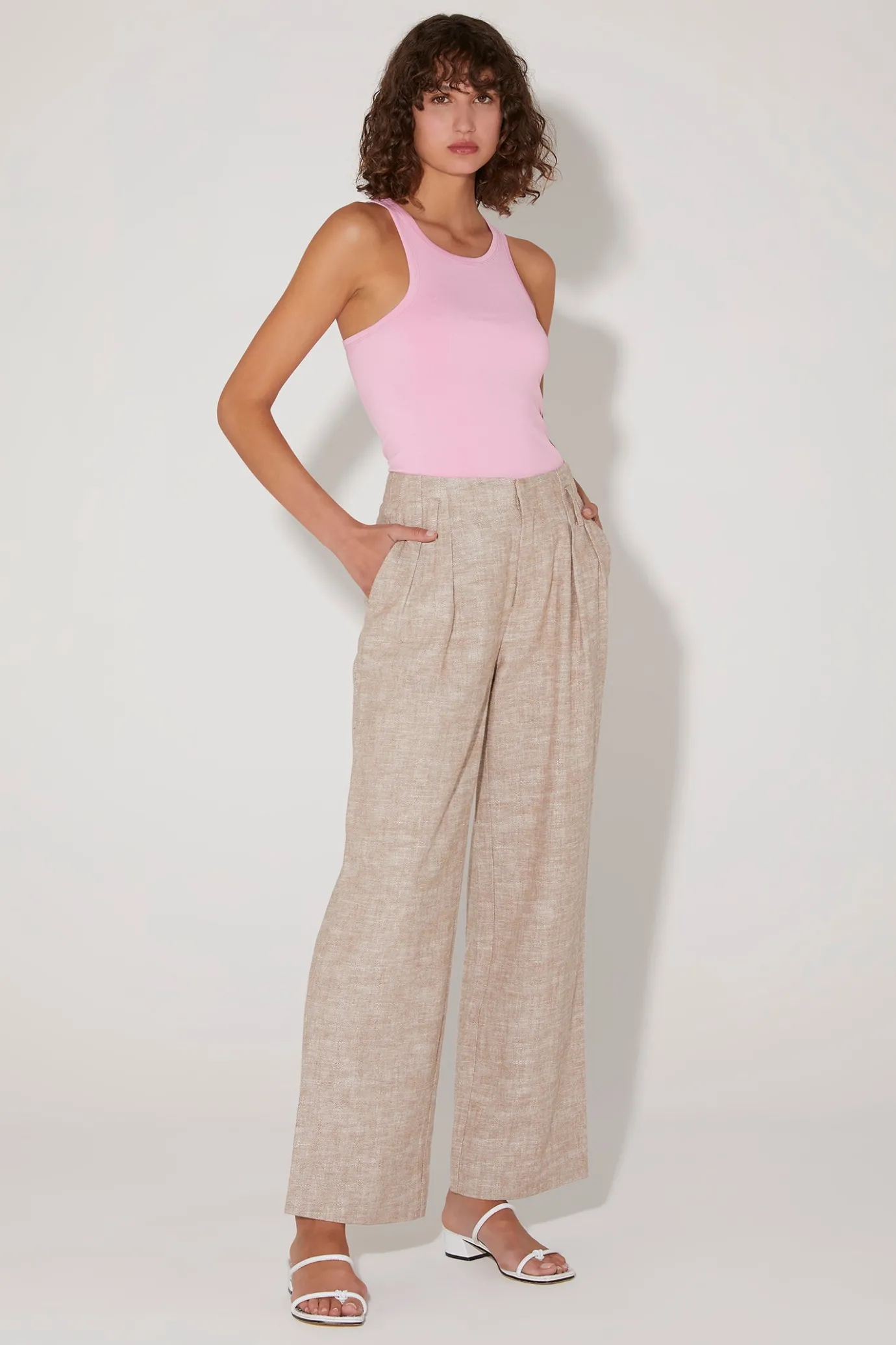 Hansen & Gretel Maurice Relaxed Pant Latte Clearance