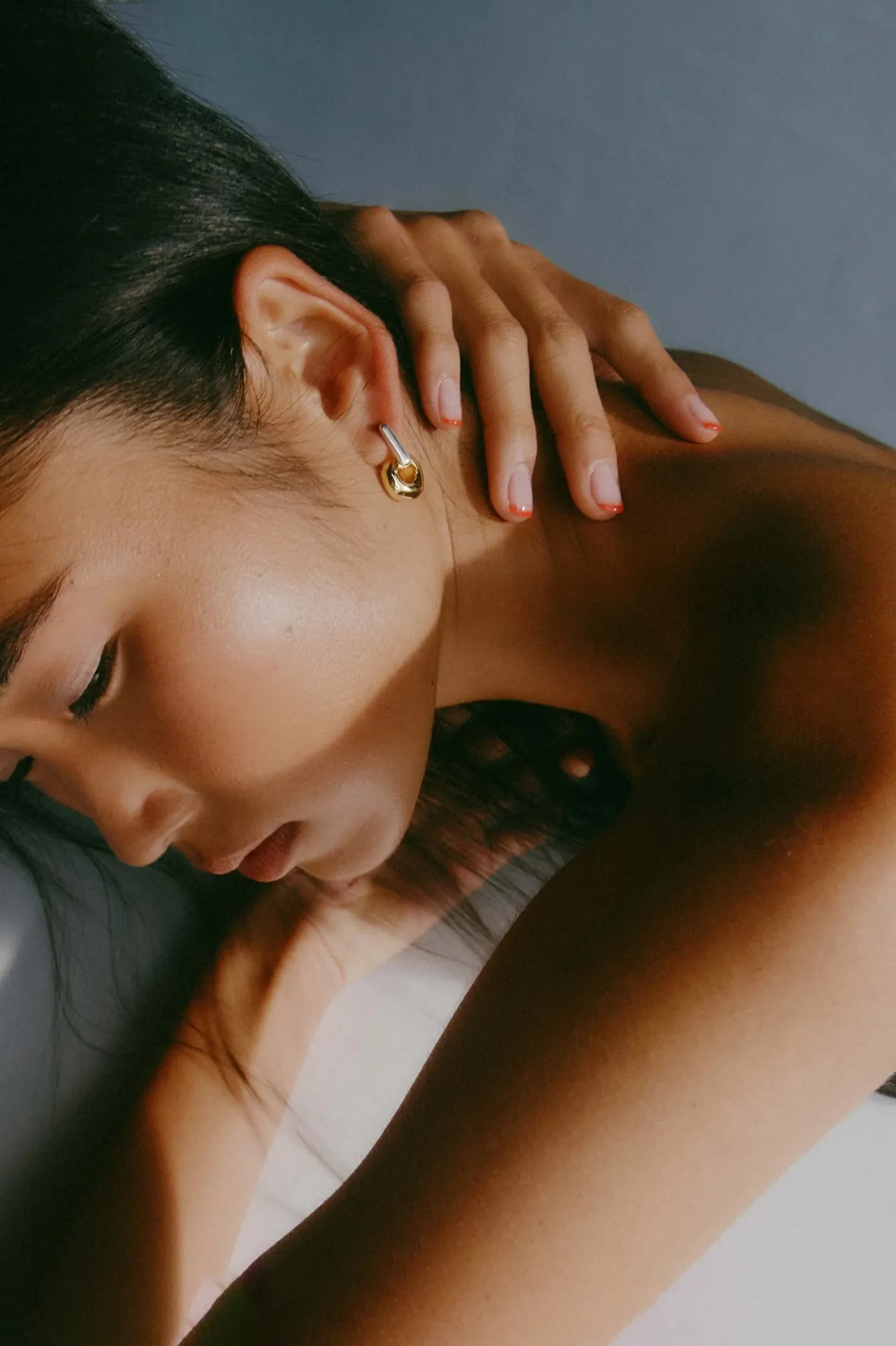 Hansen & Gretel Mini Bloq Earrings With Pebble New