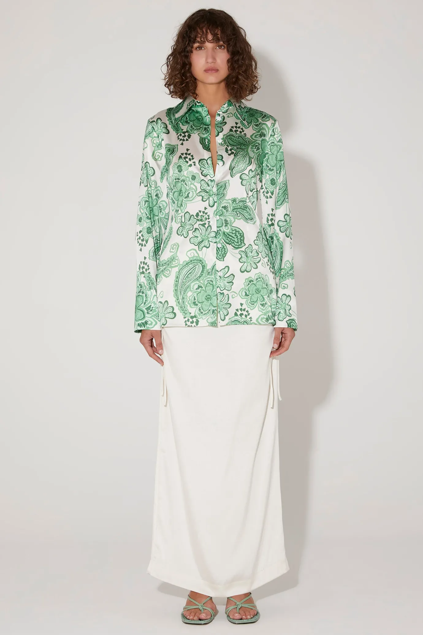 Hansen & Gretel Monsoon Fitted Shirt Greenhouse Cheap