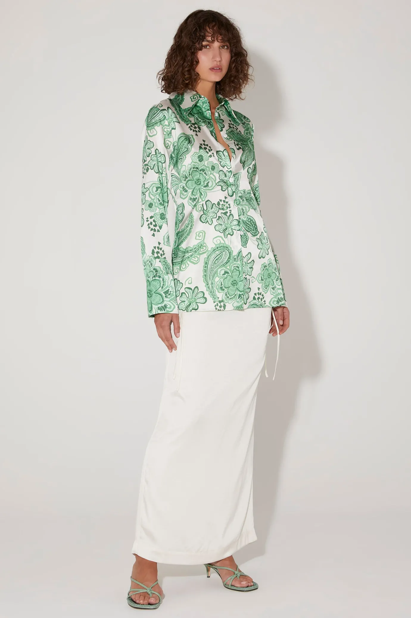 Hansen & Gretel Monsoon Fitted Shirt Greenhouse Cheap