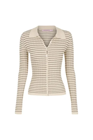 Hansen & Gretel Pallister Knit Shirt Natural Stripe Cheap