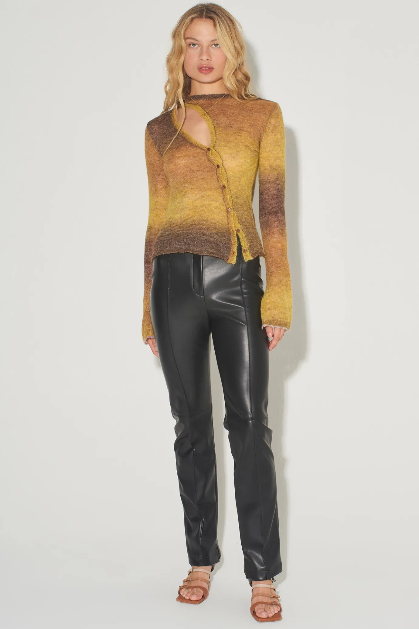 Hansen & Gretel Pam Fitted Leather Pant Black Hot