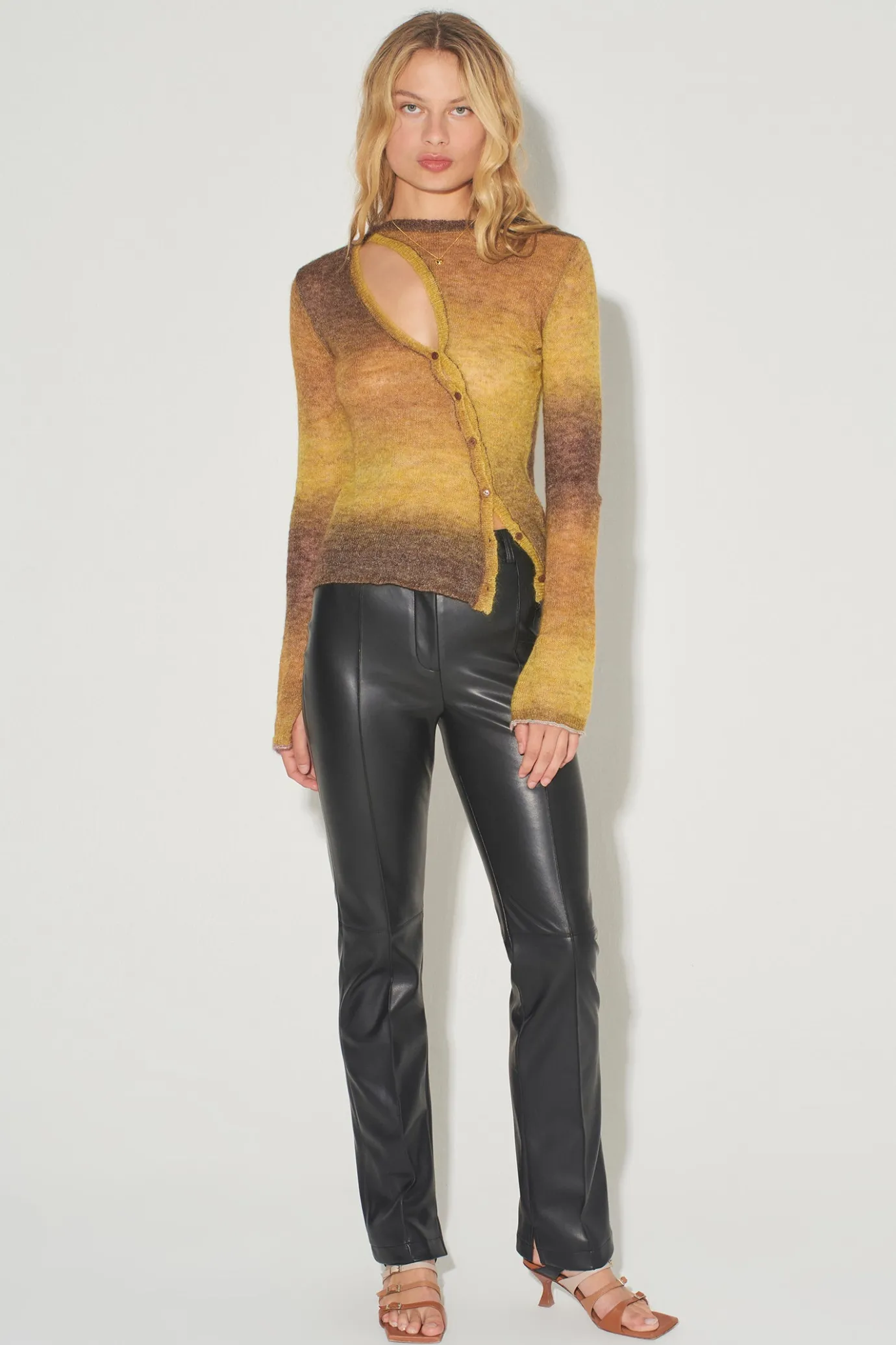 Hansen & Gretel Pam Fitted Leather Pant Black Hot