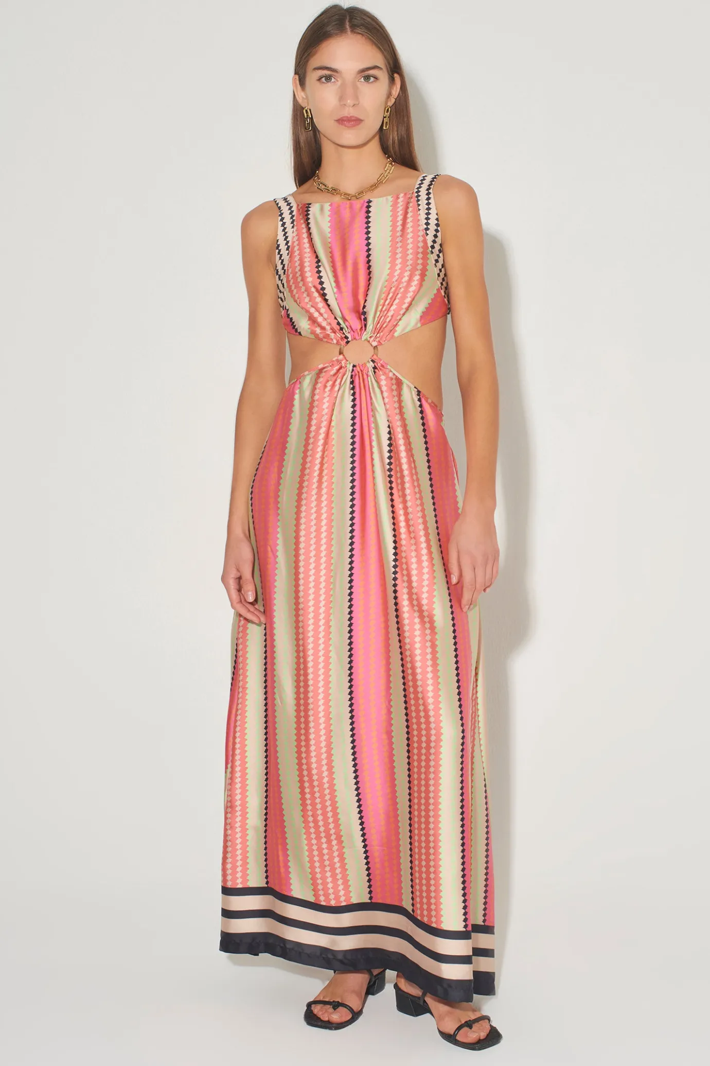 Hansen & Gretel Paros Backless Maxi Dress Multi Diamond Flash Sale