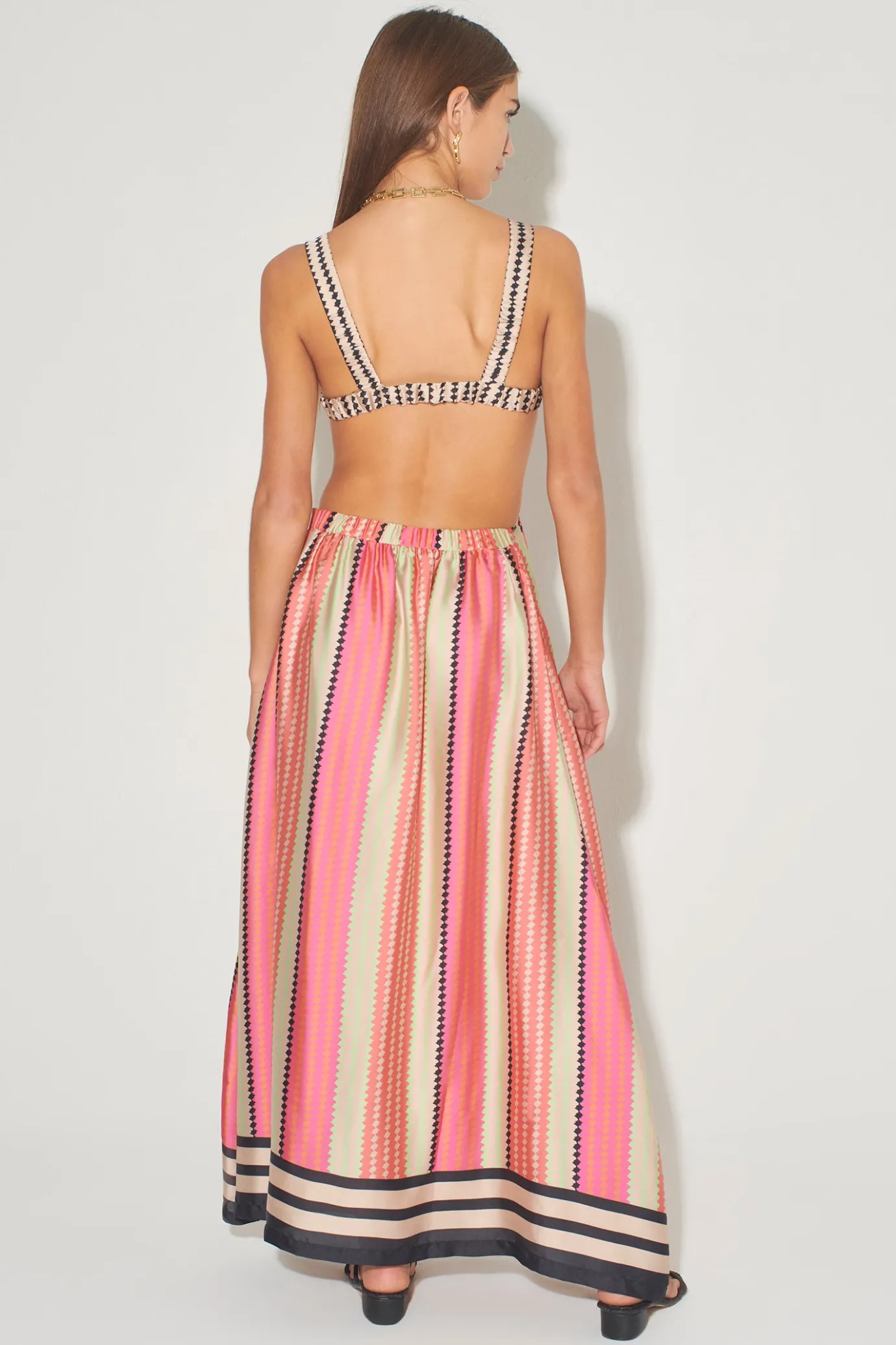Hansen & Gretel Paros Backless Maxi Dress Multi Diamond Flash Sale