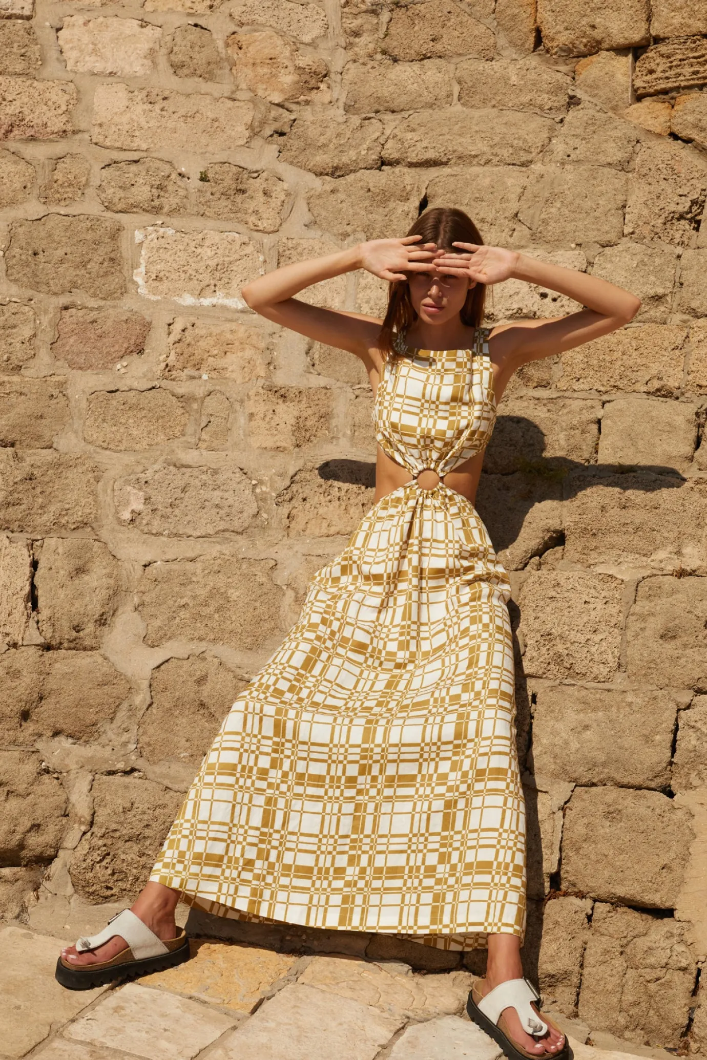 Hansen & Gretel Paros Dress White Checker Online