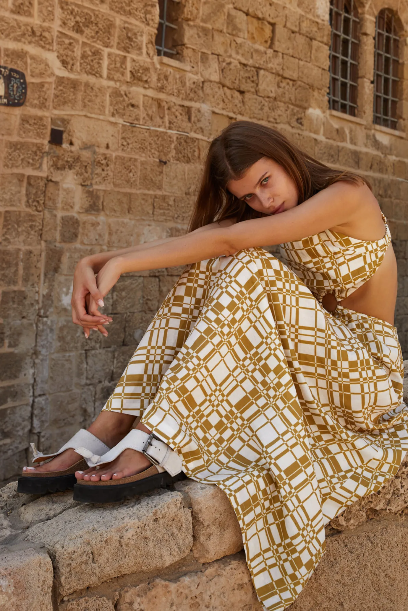 Hansen & Gretel Paros Dress White Checker Online