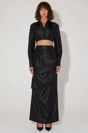 Hansen & Gretel Pistol Draped Pencil Skirt Black Flash Sale