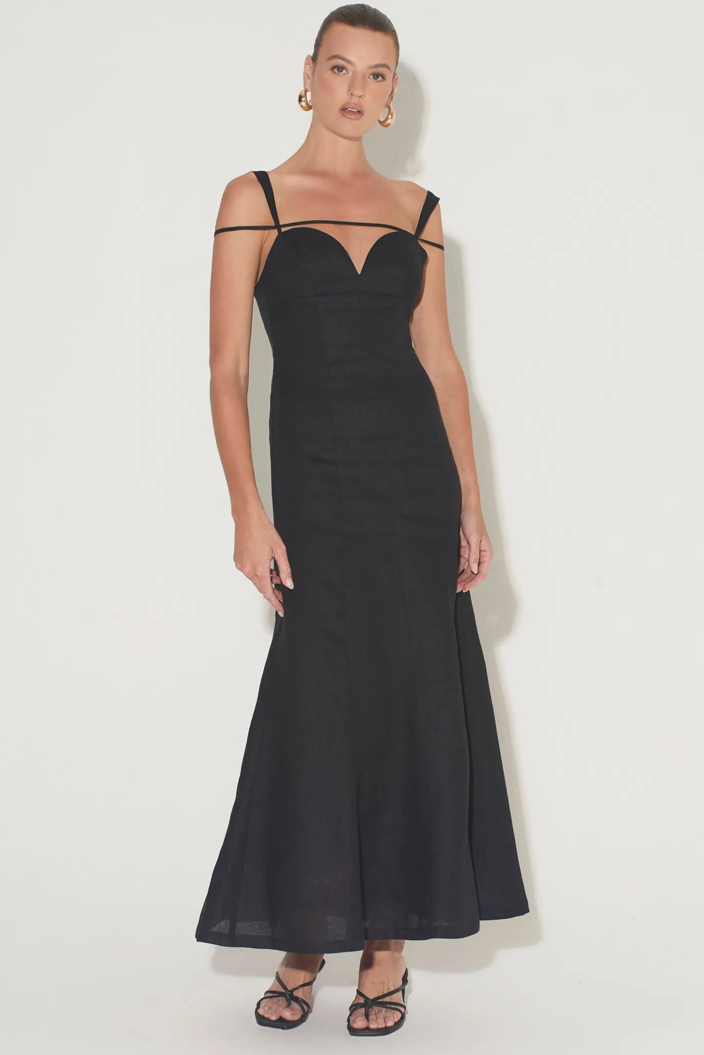 Hansen & Gretel Porter Midi Dress Black Outlet