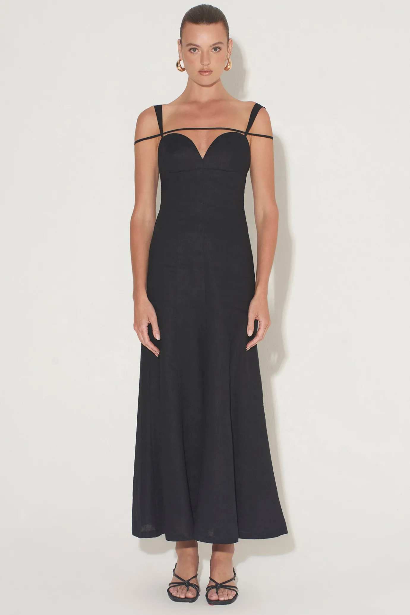 Hansen & Gretel Porter Midi Dress Black Outlet