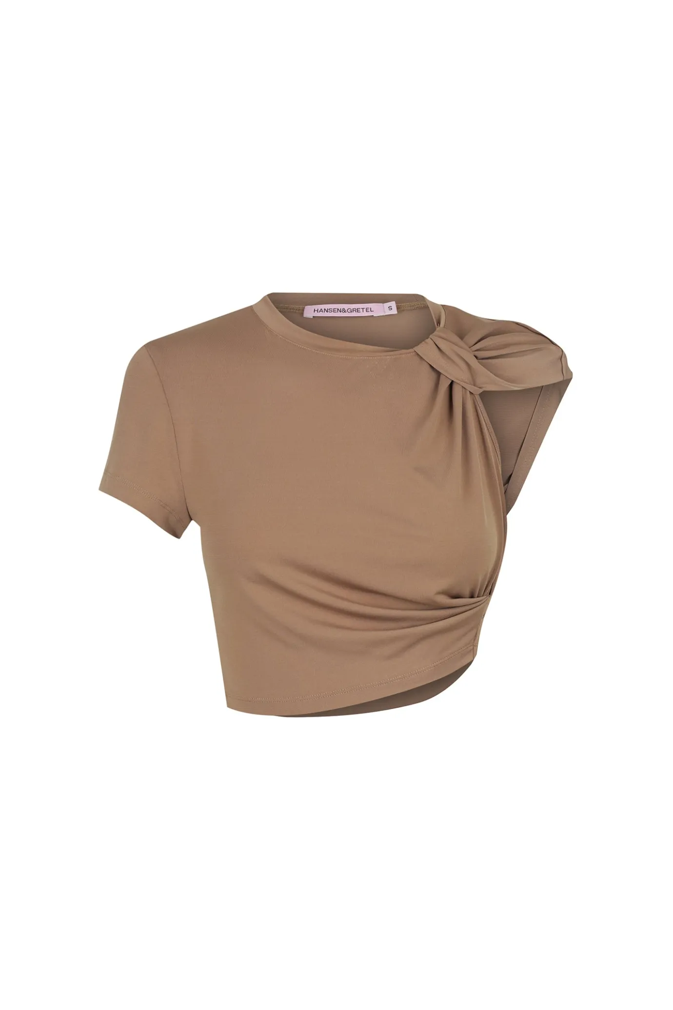 Hansen & Gretel Rozalia Twist Crop Top Ash Brown Sale